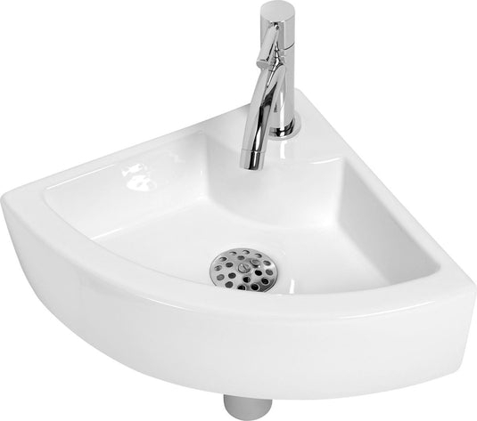 Plieger miami fonteinset – fonteinset hoek – fonteinset toilet – keramiek – incl. kraan sifon - wit