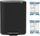 Brabantia bo prullenbak - 2 x 30 liter - met 80 vuilniszakken - afvalscheiding - matt black