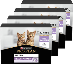 Pro plan kitten healthy start multipack - kattenvoer natvoer - kalkoen - 40x85 g