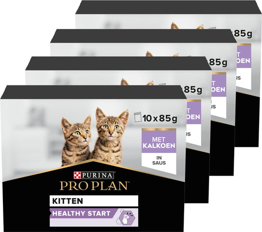 Pro plan kitten healthy start multipack - kattenvoer natvoer - kalkoen - 40x85 g