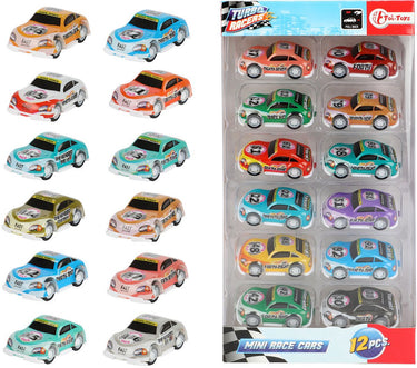 Toi-toys turbo racers pull back raceauto's, 12st.