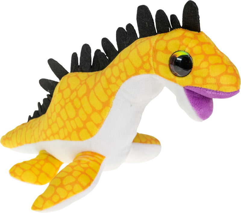Load image into Gallery viewer, Lumo stars knuffel dino plesiosaur 24cm geel pluche speelgoed.
