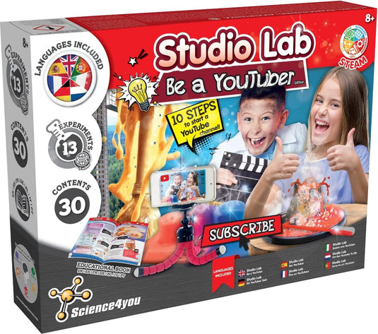 Science 4 you science4you be a youtuber – experimenteerdoos wetenschap – 13 virale experimenten met camera green screen – vanaf 8 jaar
