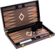 Longfield backgammon 18 inch – ingelegd walnoot hout – luxe koffer van walnoot – strategisch bordspel reisspel – engelhart