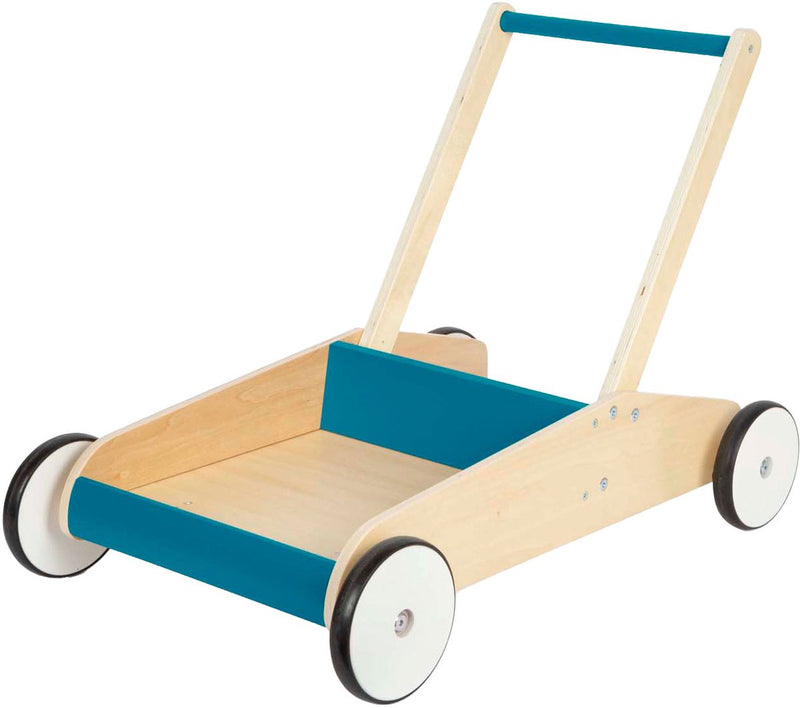 Load image into Gallery viewer, Small foot - houten loopwagen petrol blauw
