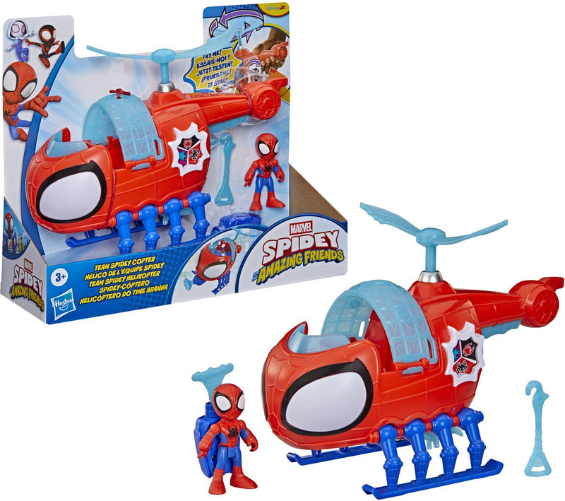 Load image into Gallery viewer, Hasbro spidey met spidey copter speelgoedhelicopter
