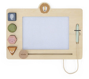 Trixie houten tekenbord – 18m+ – met stempels – fsc hout – uitwisbaar - speelgoed voor kinderen