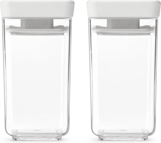 Brabantia tasty+ voorraadbussen - stapelbaar - 2 x 0,15 l - light grey