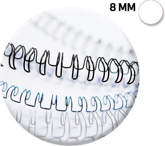 Fellowes metalen bindruggen - 8 mm - 34-rings - a4 - wit - 100 stuks