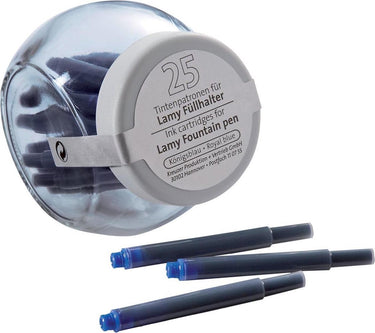 Pelikan - lamy inktpatronen - glazen pot - 25 stuks - koningsblauw