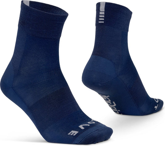 Gripgrab - merino lightweight sl zomer fietssokken sport sokken wielersokken met merino wol - navy blauw - unisex - maat xs (35-38)