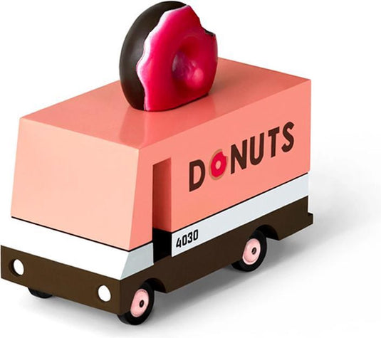 Candylab toys candycar vans: donut van (f702) 8,4x4,1x6,5cm, wooden diecast, in giftbox, 3+