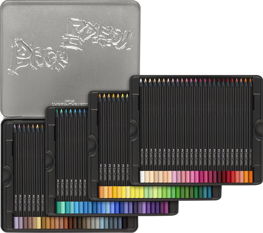 Faber-castell kleurpotloden - black edition - 100 stuks in bliketui - fc-116490