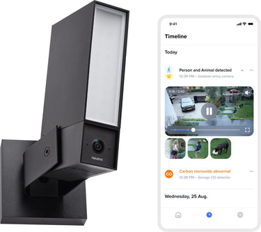 Netatmo beveiligingscamera original - slimme buitencamera met sirene - 2k+ hdr, ai detectie, 110 db sirene nachtzicht - google home, apple homekit amazon alexa - zwart