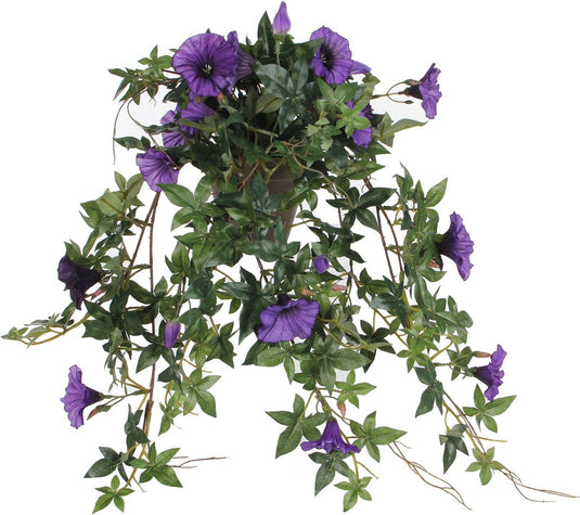 Mica decorations kunstplant petunia - paars - 50 cm - kunst hangplanten