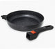 Korkmaz ornella koekenpan 26 cm – aluminium pan 2.5l met afneembaar handvat – 5-laags antiaanbaklaag – marmerlook – voor inductie en alle warmtebronnen