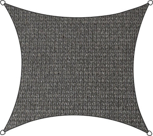 Livin' outdoor livn schaduwdoek iseo hdpe vierkant 5m antraciet - wind- en waterdoorlatend - dikte doek: 185 gr m2 - inclusief bevestigingskoord en rvs bevestigingsringen