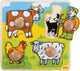 Bigjigs houten noppenpuzzel boerderij, 4dlg.