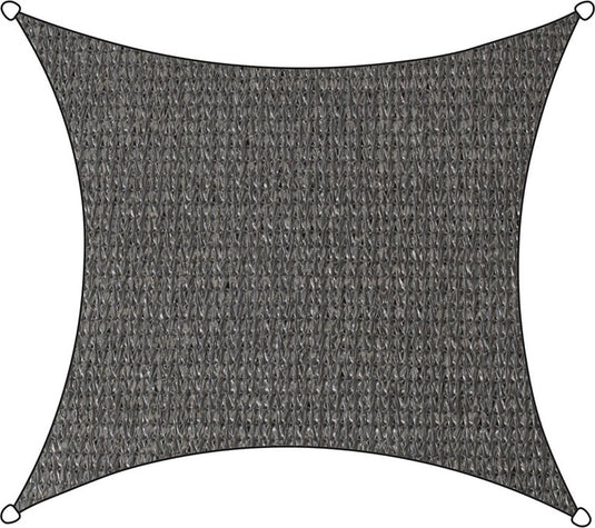 Livin' outdoor livn schaduwdoek iseo hdpe vierkant 5m antraciet - wind- en waterdoorlatend - dikte doek: 185 gr m2 - inclusief bevestigingskoord en rvs bevestigingsringen