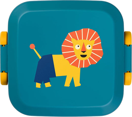Amuse rikko kids lion bento lunchbox - 550ml + 2x185ml - broodtrommel kinderen met 3 compartimenten - bpa-vrije bentobox - brooddoos met lekvrije snackdoosjes
