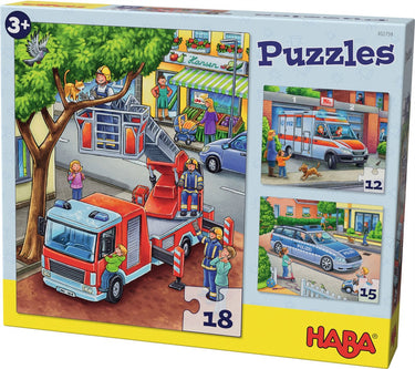 Haba puzzel - politie, brandweer hulpverlening - 12, 15 18st.