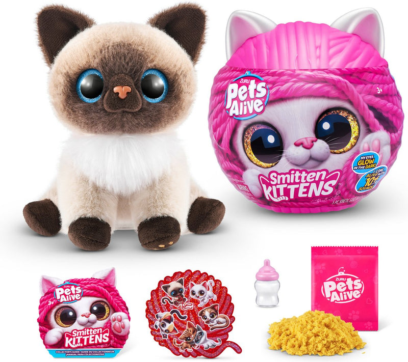 Load image into Gallery viewer, Pets alive zuru smitten kitten knuffel - met 10 geluiden - verrassingsitem

