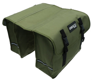 Dresco dubbele fietstas basic groen 30 liter