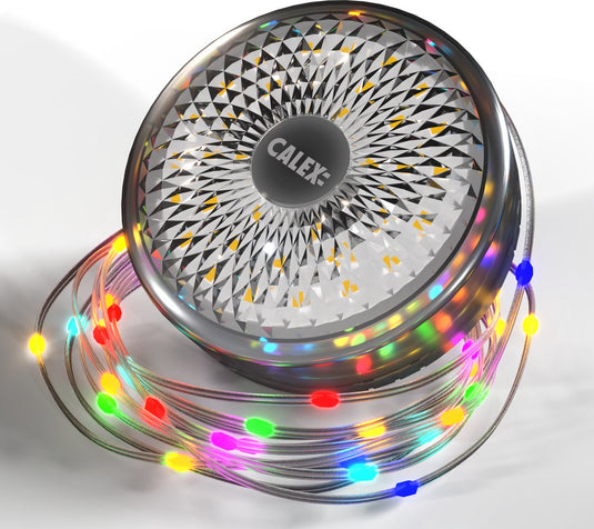 Calex lichtsnoer 8m - oplaadbaar - camping verlichting - spatwaterdicht - rgb en warm wit licht