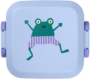 Amuse rikko kids frog bento lunchbox - 550ml + 2x185ml - broodtrommel kinderen met 3 compartimenten - bpa-vrije bentobox - brooddoos met lekvrije snackdoosjes