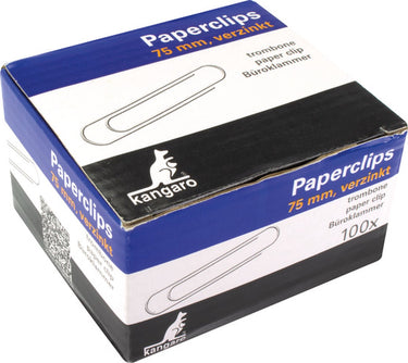 Kangaro paperclips - 75 mm - rond - 100 stuks - verzinkt