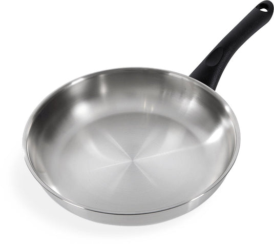 Bk bold koekenpan 24cm - zonder pfas-vrije antikleeflaag - koekenpan inductie - rvs bakpan - koudgrepen - ovenbestendig tot 160°c – koudgrepen - zonder deksel – zilver