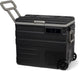 Steamy -e single zone roller elektrische compressor koelbox op wielen - single zone - 65 liter - 12v en 230v - voor auto en camping - zwart