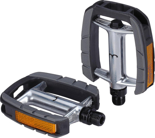Bbb cycling comfortlight fietspedalen - rubber antislip - stadsfiets e-bike - met reflector - zwart - trappers fiets - bpd-43