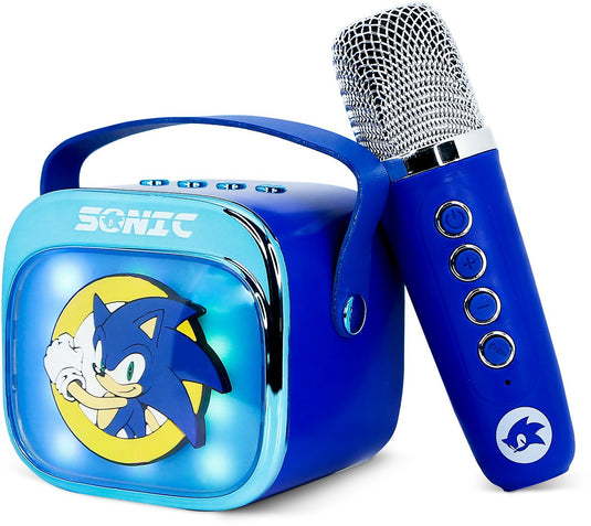 Otl technologies sonic the hedgehog - karaoke set voor kinderen - draadloze microfoon en speaker - met lichteffecten - stemvervorming