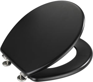 Wenko wc bril prima - mat zwart mdf - fsc hout - rvs scharnieren - toiletbril - toiletzitting - wc bril zwart mat