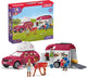 Schleich horse club speelfigurenset - avontuur met auto en paardentrailer - kinderspeelgoed voor jongens en meisjes - 5 tot 12 jaar - 18 onderdelen - 42535