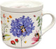 Puckator beker mok onderzetter deksel set - nectar meadows - veldbloemen bijen - porselein - 300ml