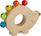 Haba houten rammelaar egel met belletjes 9 cm