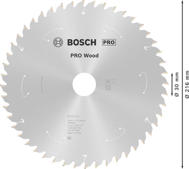 Bosch professional pro wood - cirkelzaagblad - cordless cirkelzaagblad, 216 x 1,7 x 30 mm, t48