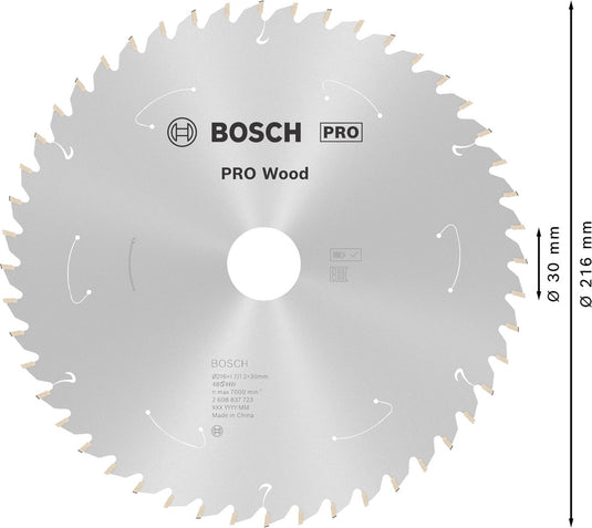 Bosch professional pro wood - cirkelzaagblad - cordless cirkelzaagblad, 216 x 1,7 x 30 mm, t48