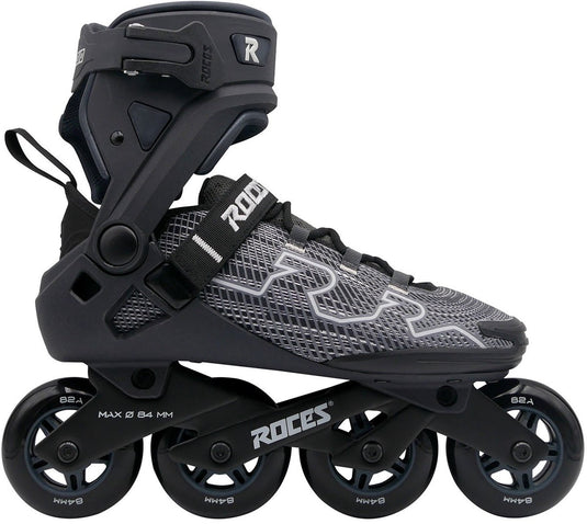 Roces r-evo 84 skeelers – 84mm – softboot – extra comfort stabiliteit – heel lock easy entry – abec-7 – fitness inline skates – heren dames – zwart antraciet – maat 38