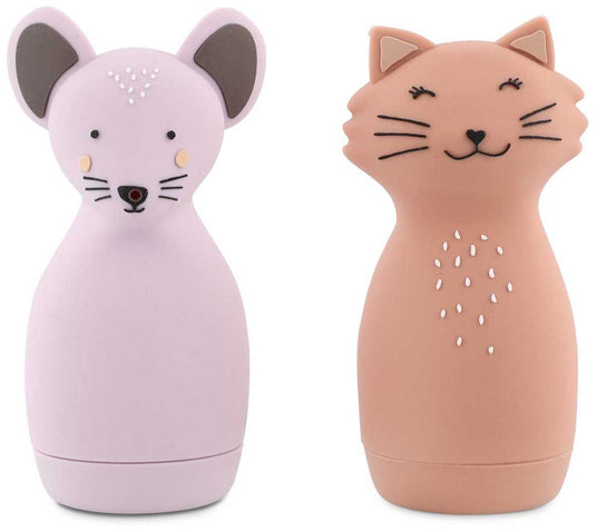 Trixie badspeelgoed sproeiende dieren mrs. cat mrs. mouse – 2 stuks – badspeelgoed voor baby's en peuters