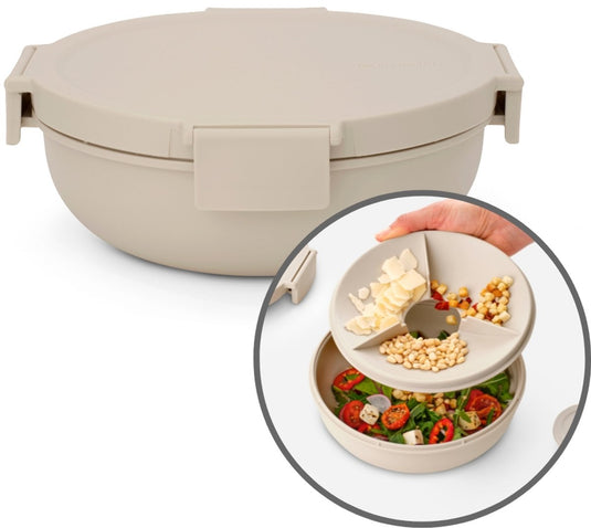 Brabantia make take salade lunchbox to go - 1,3 l - kunststof - soft beige