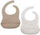 Jollein slabbetjes siliconen - 2 stuks - 31 cm - elephant tales