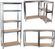 Kinzo stellingkast - opbergrek met 5 planken - stellingrek 172 x 75 x 30cm - opberg rek max. 750 kilo - montage zonder schroeven - stelling kast in verschillende opstellingen - mdf