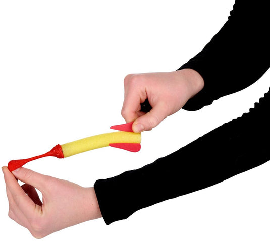 Eddy toys raket-katapult - 35127 - 15 cm - rocket slingshot - met schuimraket - trek en lanceer speelgoed - rood en geel