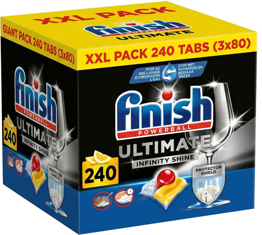 Finish ultimate infinity shine citroen vaatwastabletten - 3 x 80 = 240 capsules - voordeelverpakking