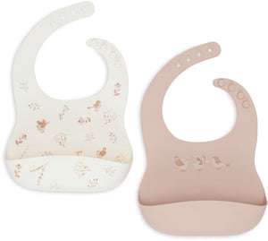 Jollein baby slab siliconen - lovely birds - 2-pack