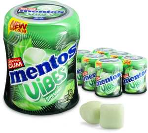 Mentos gum vibes spearmint - kauwgom - suikervrij - 6x30stuks