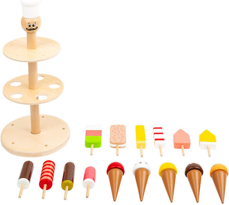 Load image into Gallery viewer, Small foot - houten luigi ijskraam, 16dlg.
